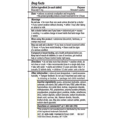 Geri-Care Laxative Tablet 25 per Bottle Bisacodyl USP (1173340_BT)