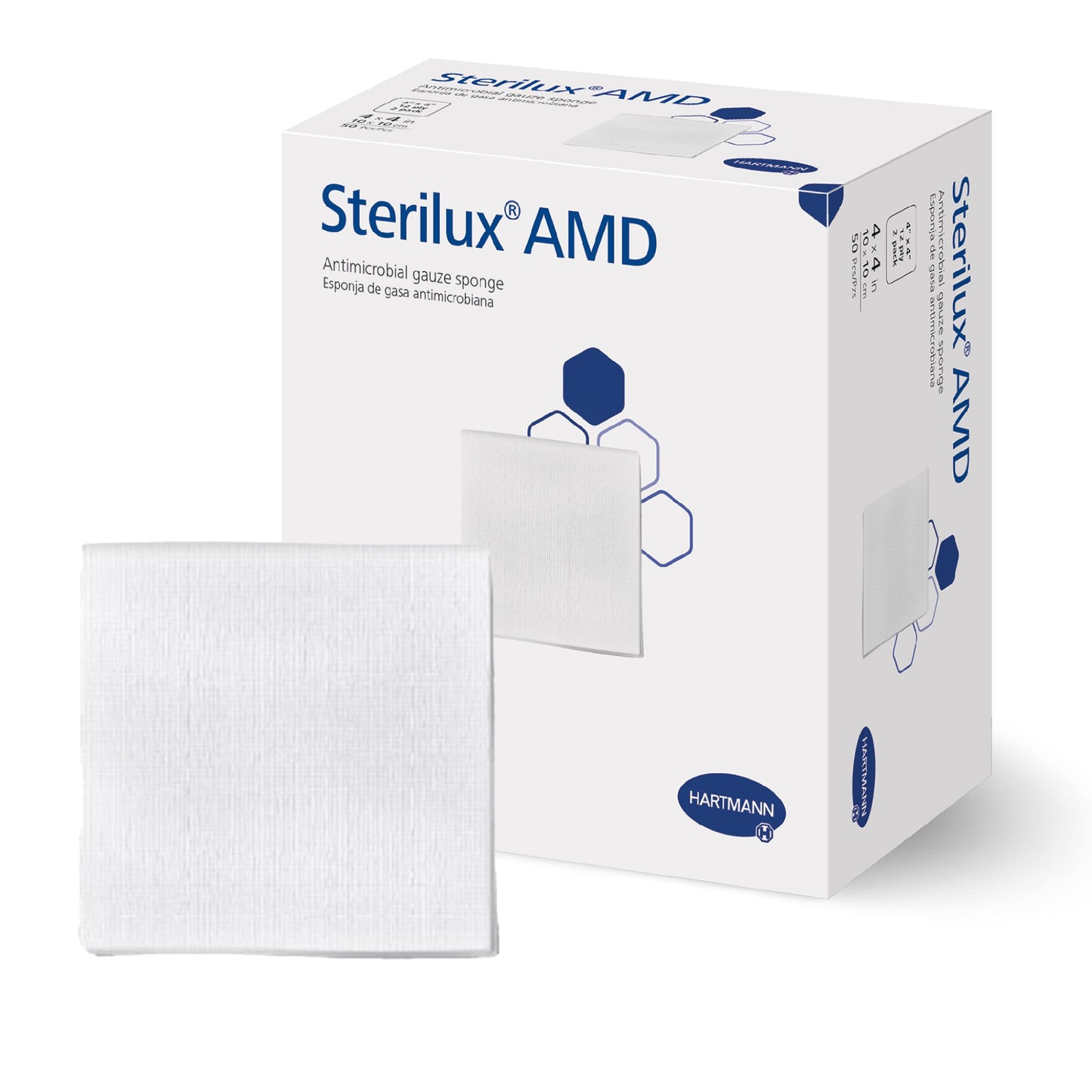 Sterilux® AMD Antibacterial Gauze Sponge 4 X 4 Inch 12-Ply Sterile 2 per Pack (1199742_PK)