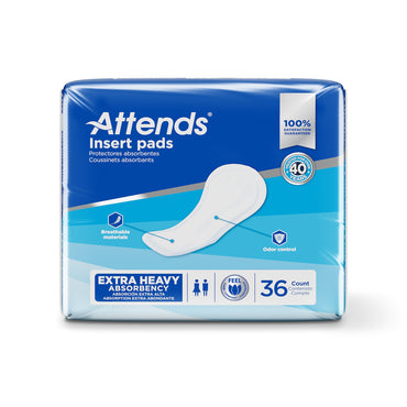 Attends® Insert Pad Incontinence Liner 16-1/2 Inch Length Heavy Absorbency Polymer Core One Size Fits Most (1186543_PK)