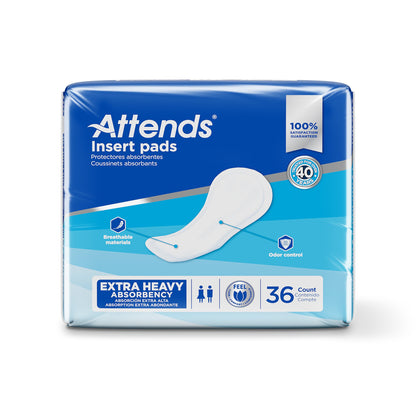 Attends® Insert Pad Incontinence Liner 16-1/2 Inch Length Heavy Absorbency Polymer Core One Size Fits Most (1186543_PK)