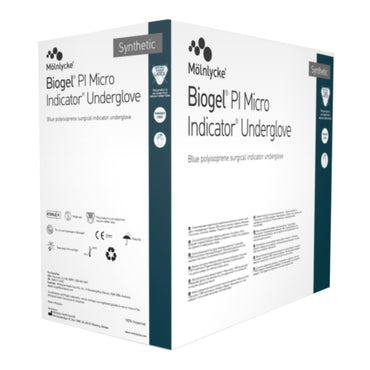 Biogel® PI Micro Indicator® Underglove Surgical Underglove Size 6.5 Sterile Polyisoprene Standard Cuff Length Smooth Blue Chemo Tested (1011912_BX)