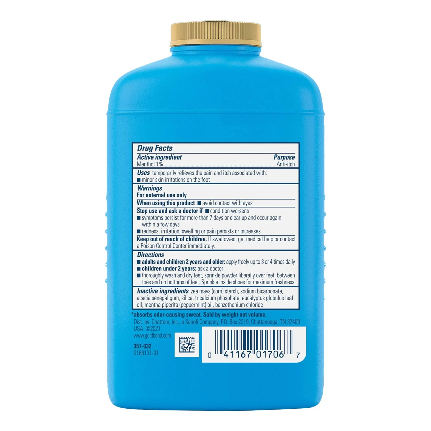 Gold Bond® Maximum Strength Foot Powder 4 oz. Scented Shaker Bottle Menthol 1% (1230684_EA)