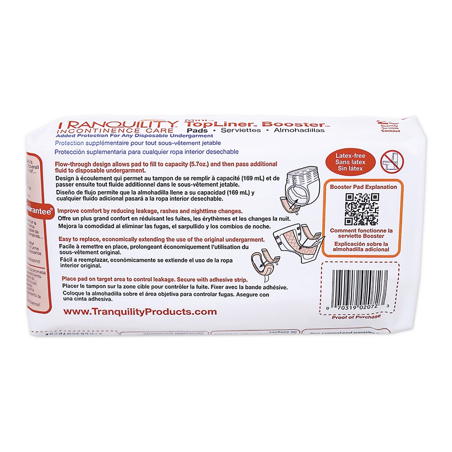 Tranquility® TopLiner™ Booster Pad 2-3/4 X 10-1/2 Inch Heavy Absorbency Super Absorbent Core Mini (807572_PK)