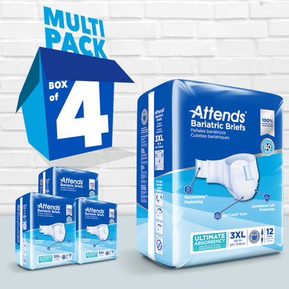 Attends® Bariatric Unisex Adult Incontinence Brief 3X-Large Disposable Heavy Absorbency (1247855_BG)