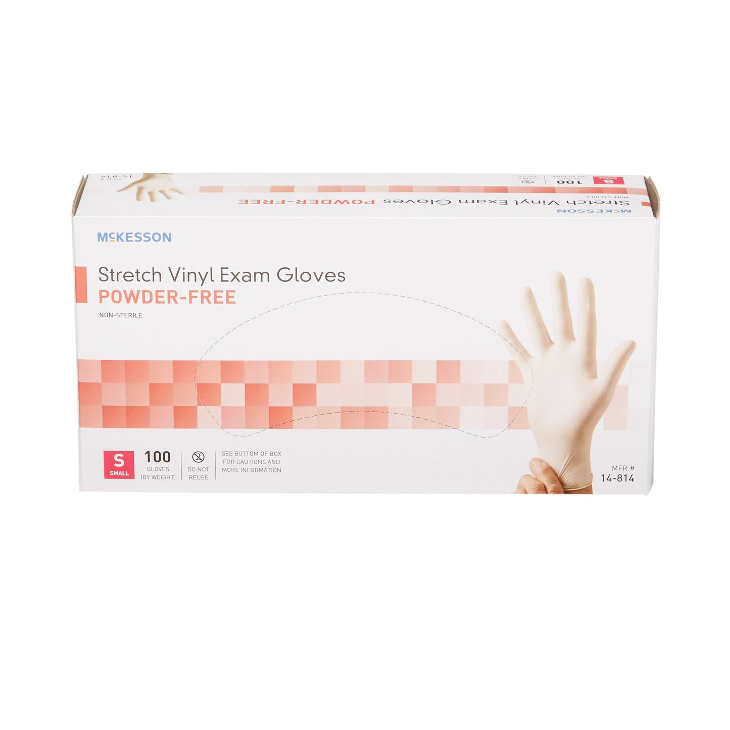 McKesson Exam Glove Small NonSterile Stretch Vinyl Standard Cuff Length Smooth Ivory Not Rated (409742_BX)