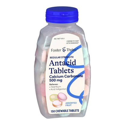 Foster & Thrive™ Antacid 500 mg Strength Chewable Tablet 150 Per Bottle (1235100_BT)