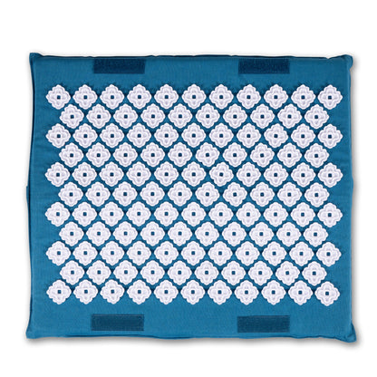 Kanjo Acupressure Foot Mat Sapphire / White Cotton-Linen Fabric / Memory Foam / Plastic 14 X 16 Inch (1236437_EA)