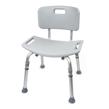 McKesson Bath Bench Without Arms Aluminum Frame Removable Backrest 19-1/4 Inch Seat Width 300 lbs. Weight Capacity (1128905_EA)