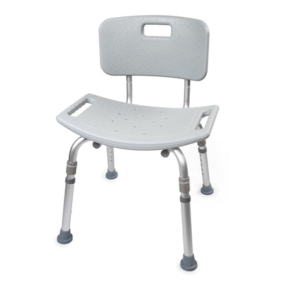 McKesson Bath Bench Without Arms Aluminum Frame Removable Backrest 19-1/4 Inch Seat Width 300 lbs. Weight Capacity (1128905_EA)