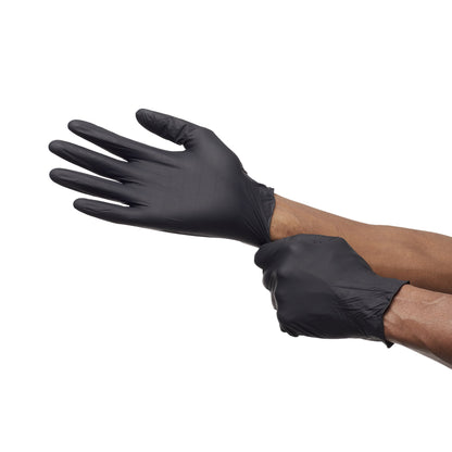 Touch of Life™ Exam Glove X-Large NonSterile Nitrile Textured Fingertips Black Chemo Tested (1175350_CS)