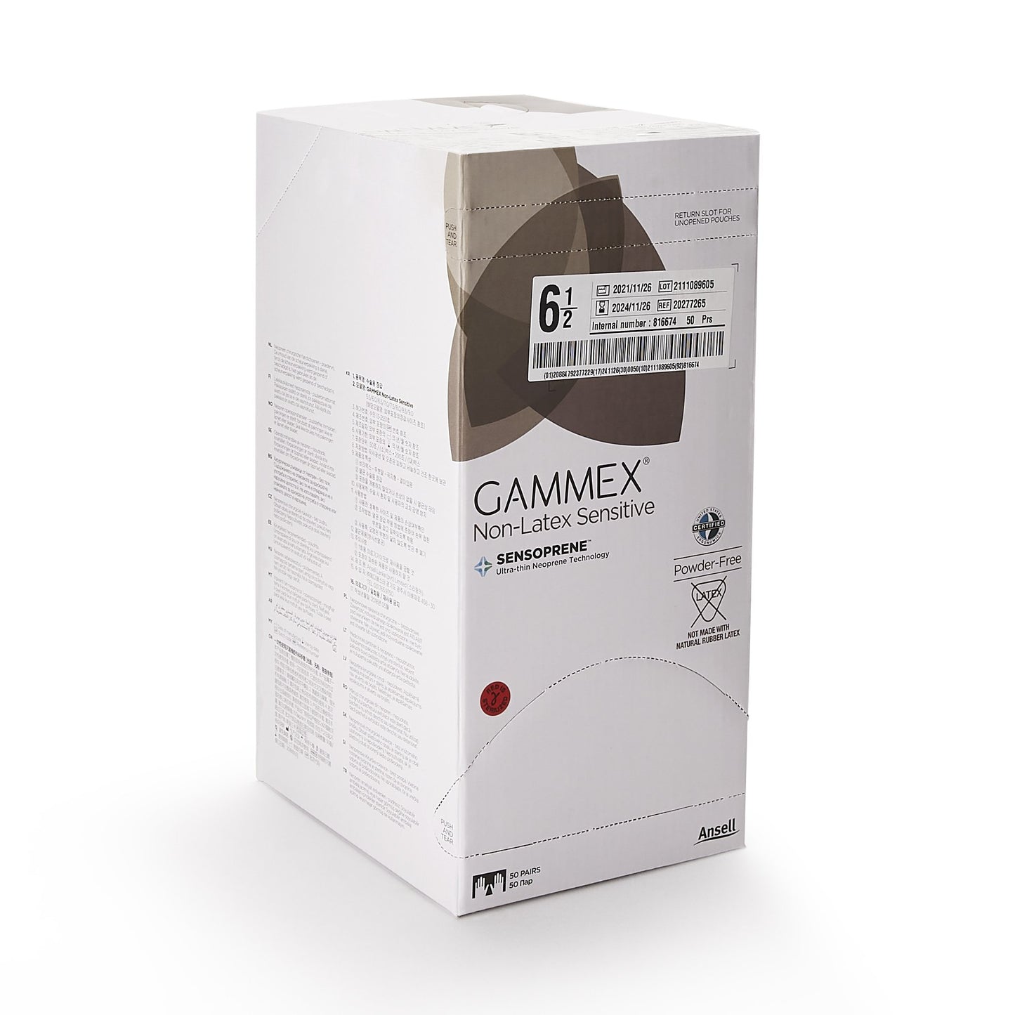 GAMMEX® Non-Latex Sensitive Surgical Glove Size 6.5 Sterile Polychloroprene Standard Cuff Length Micro-Textured Cream Chemo Tested (833673_CS)