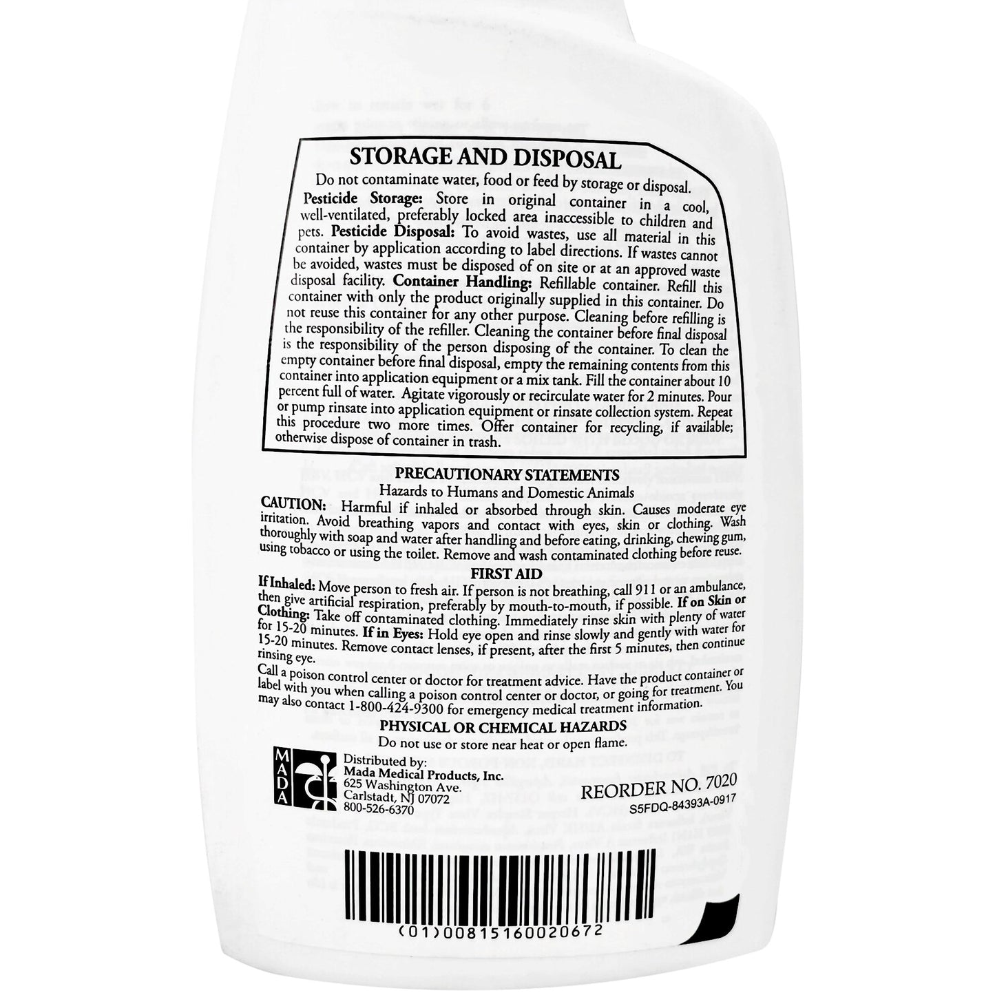 MadaCide-FD® Surface Disinfectant Cleaner Germicidal Trigger Spray Liquid 32 oz. Bottle Alcohol Scent NonSterile (388421_CS)