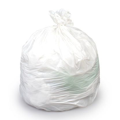 Colonial Bag Tuf Trash Bag 33 gal. White LLDPE 0.75 mil 33 X 39 Inch X-Seal Bottom Flat Pack (888667_CS)