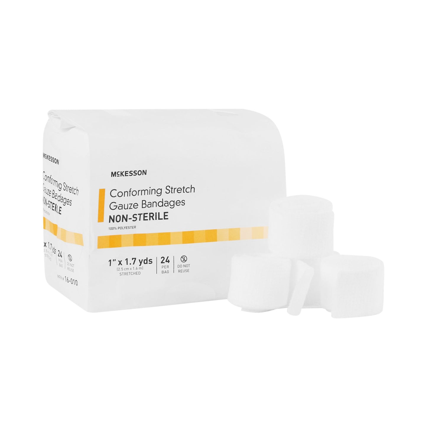 McKesson Conforming Bandage 1 Inch X 1-7/10 Yard NonSterile 24 per Pack (993036_CS)