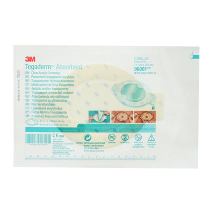 3M™ Tegaderm™ Absorbent Absorbent Transparent Film Dressing 4-3/8 X 5 Inch Oval Sterile (1220168_CS)