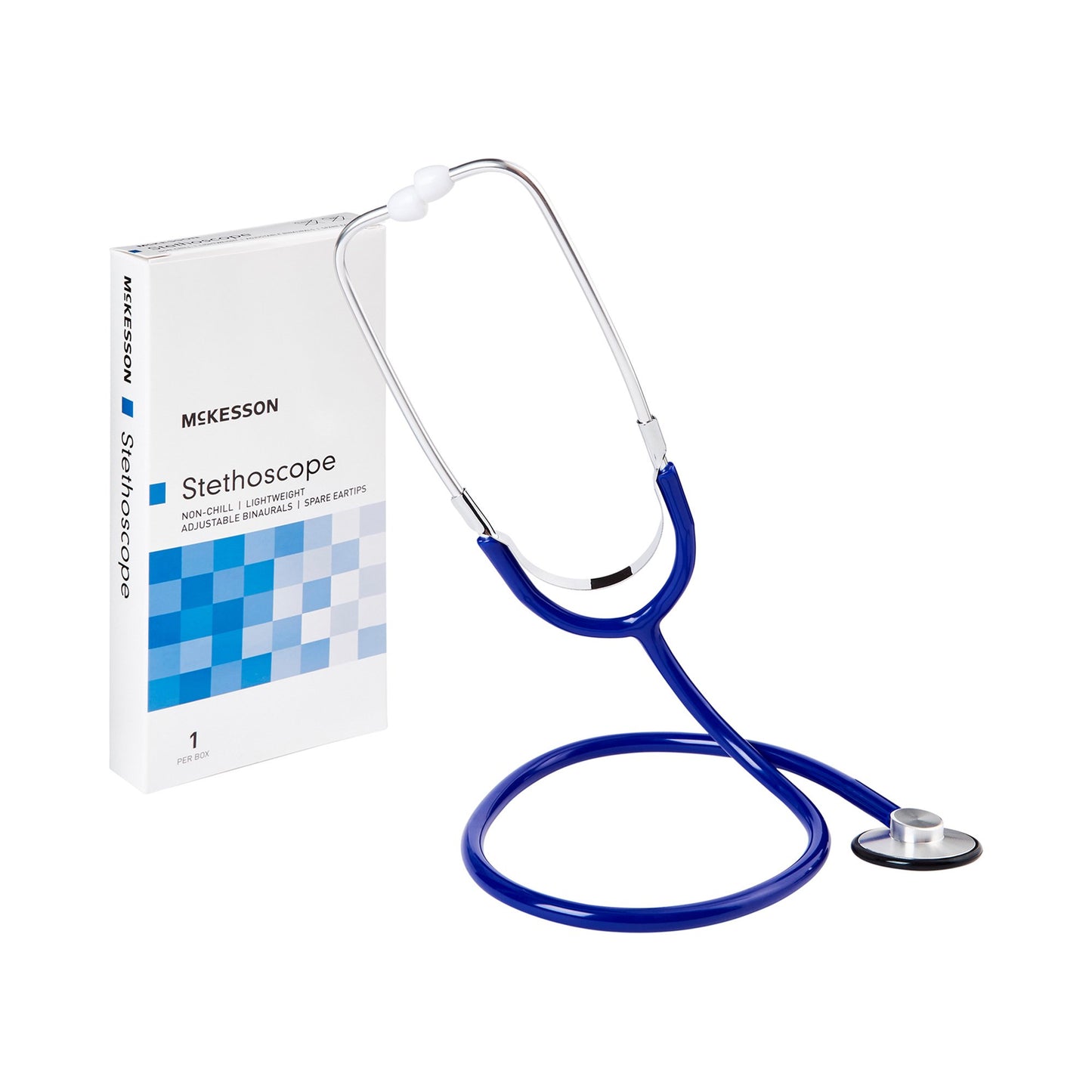 McKesson General Exam Stethoscope Royal Blue 1-Tube 21 Inch Tube Single Sided Chestpiece (363738_EA)