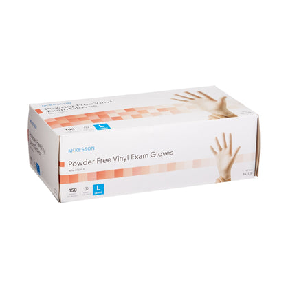 McKesson Exam Glove Large NonSterile Vinyl Standard Cuff Length Smooth Clear Not Rated (832683_CS)