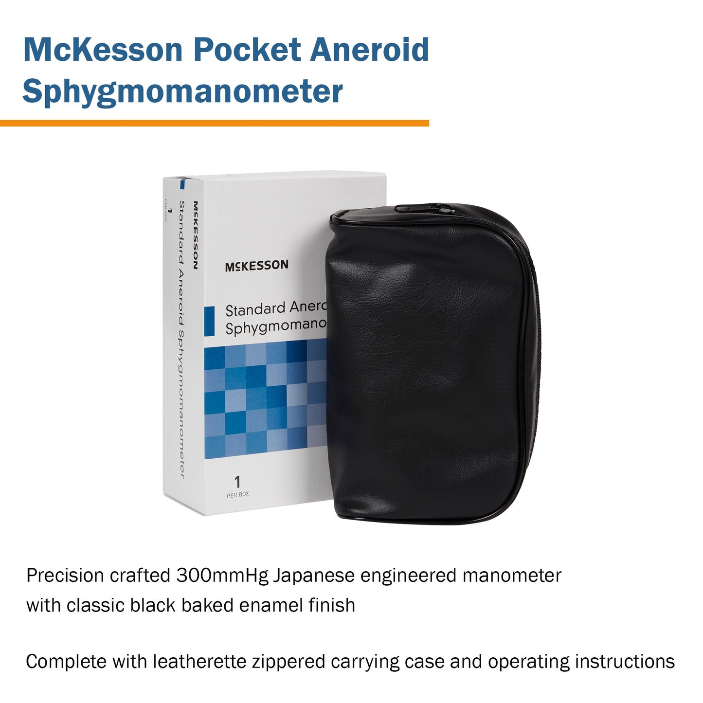 McKesson Brand Aneroid Sphygmomanometer Unit Pediatric Cuff Nylon Cuff 13 - 19.5 cm Pocket Aneroid (1067633_CS)