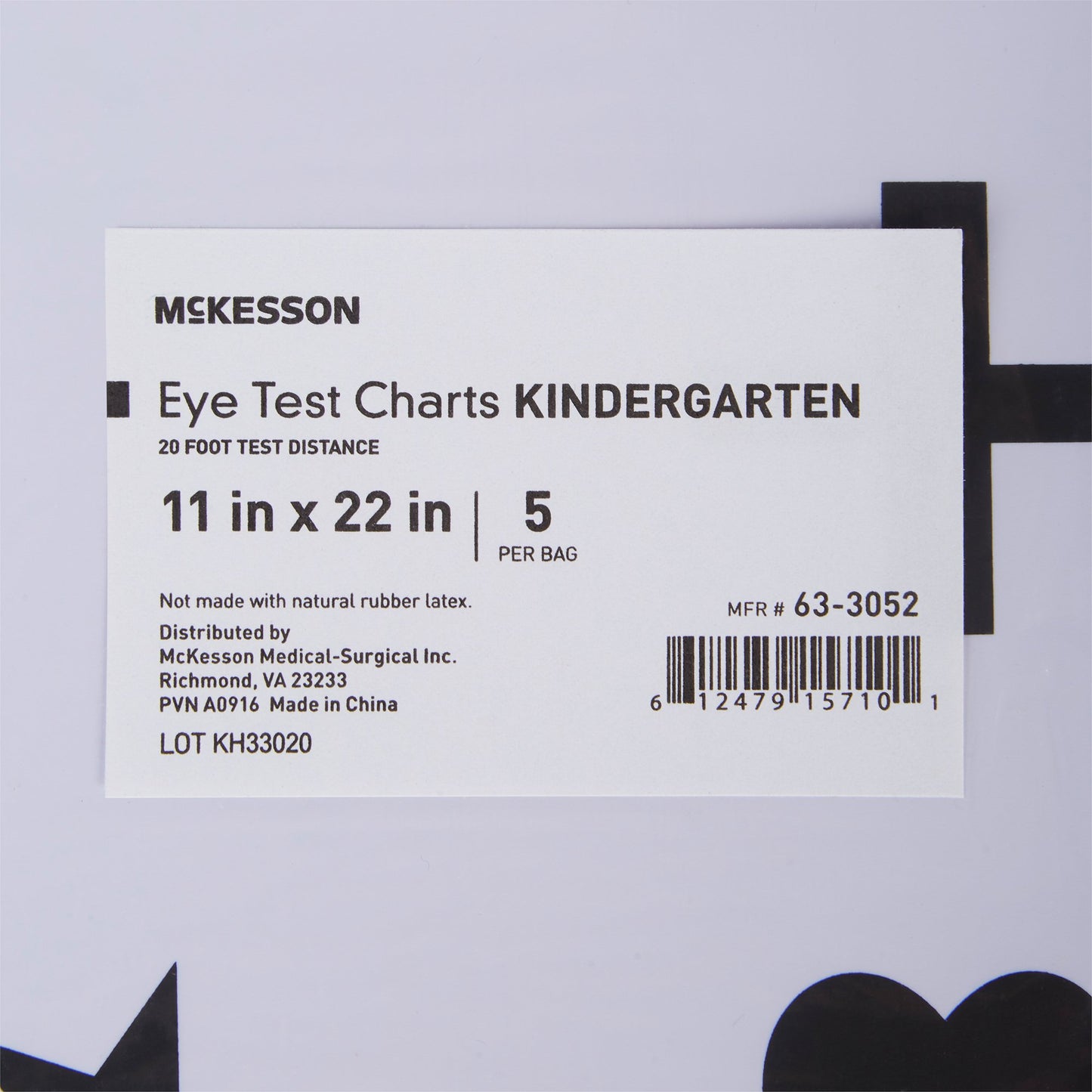 McKesson Preschool Eye Test Chart 20 Foot Distance Acuity Test (1038454_BG)