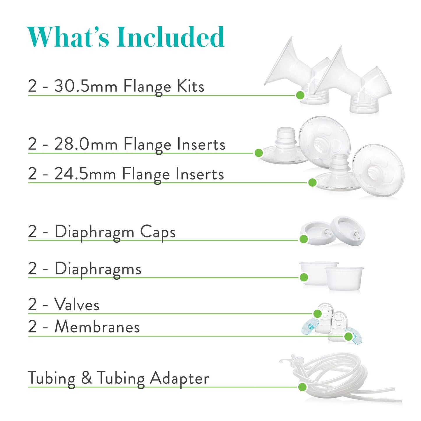 Evenflo Advanced Breast Pump Replacement Parts Kit For Double Electric Breast Pump (1041161_CS)