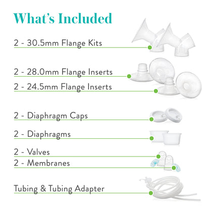 Evenflo Advanced Breast Pump Replacement Parts Kit For Double Electric Breast Pump (1041161_CS)