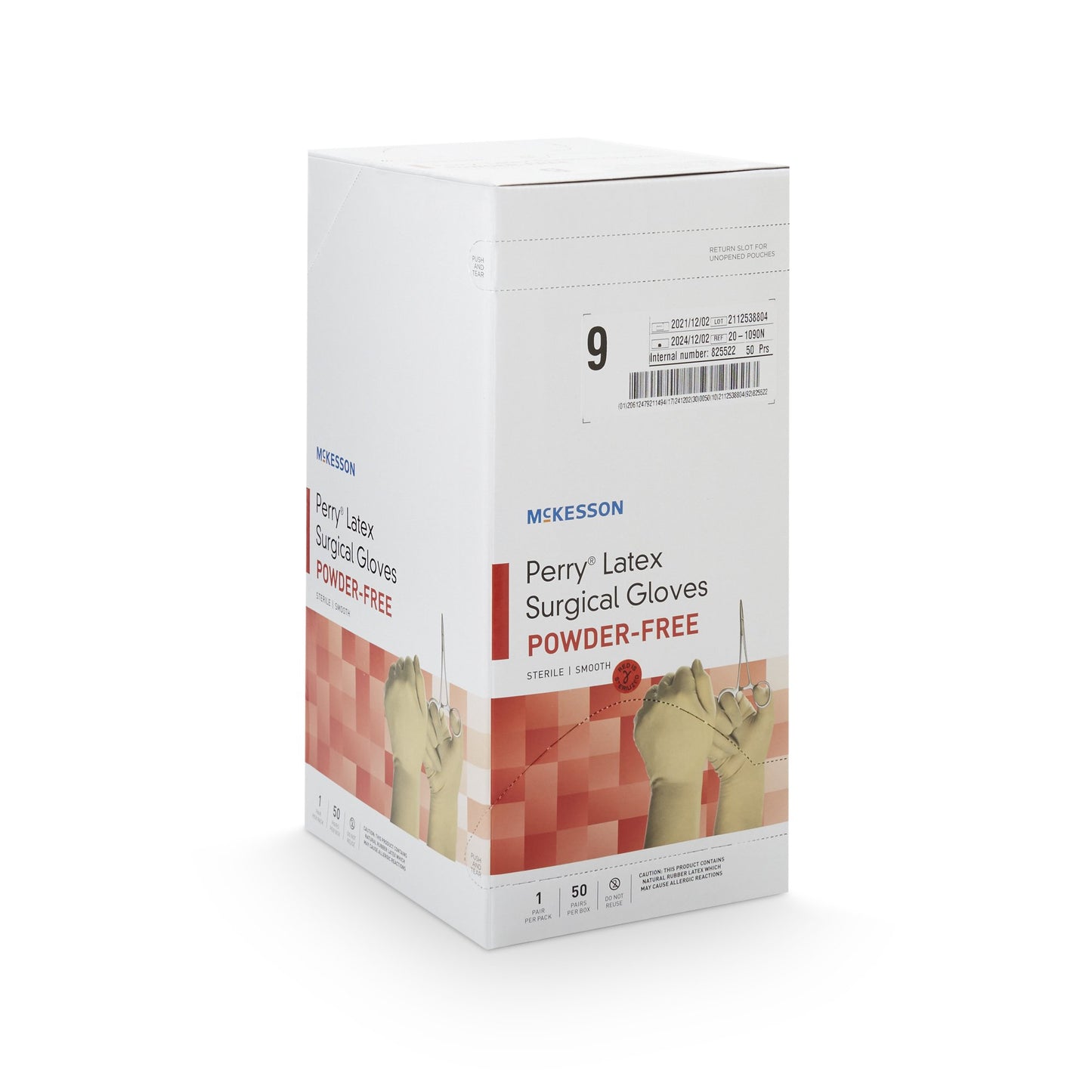 McKesson Perry® Surgical Glove Size 9 Sterile Latex Standard Cuff Length Smooth Cream Chemo Tested (1044710_CS)