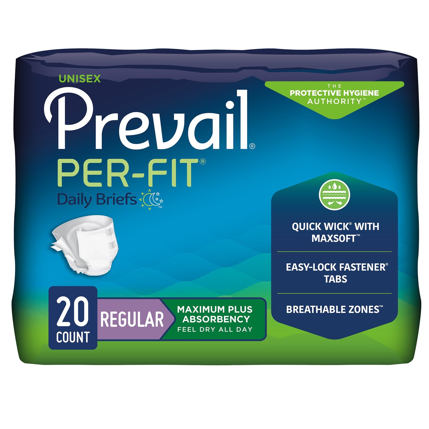Prevail® Per-Fit® Maximum Plus Unisex Adult Incontinence Brief Regular Disposable Heavy Absorbency (527654_CS)