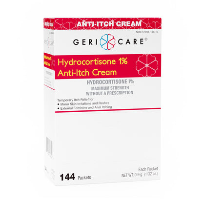 Geri-Care® Itch Relief 1% Strength Cream 144 Per Box Individual Packet (1234577_CS)
