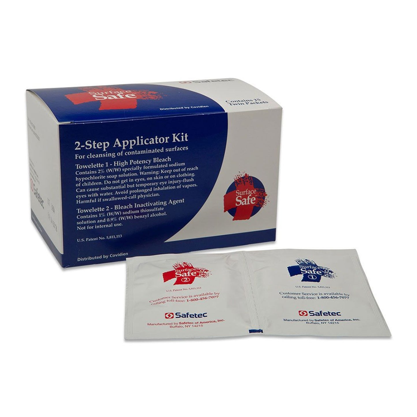 Surface Safe™ Surface Disinfectant Premoistened Manual Pull Wipe 15 Count Soft Pack Chlorine Scent NonSterile (955379_BX)