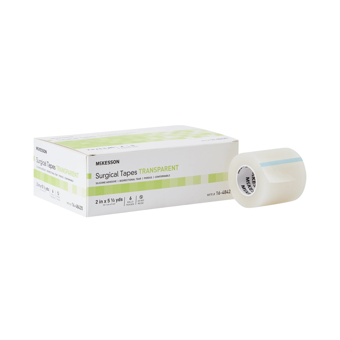 McKesson Medical Tape Transparent 2 Inch X 5-1/2 Yard Plastic / Silicone NonSterile (1073807_BX)