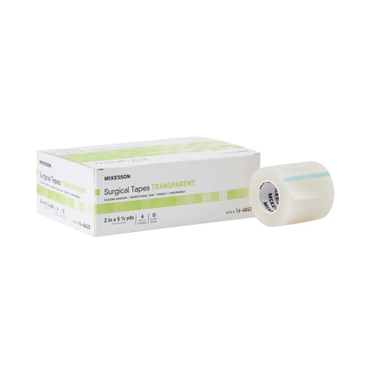 McKesson Medical Tape Transparent 2 Inch X 5-1/2 Yard Plastic / Silicone NonSterile (1073807_BX)