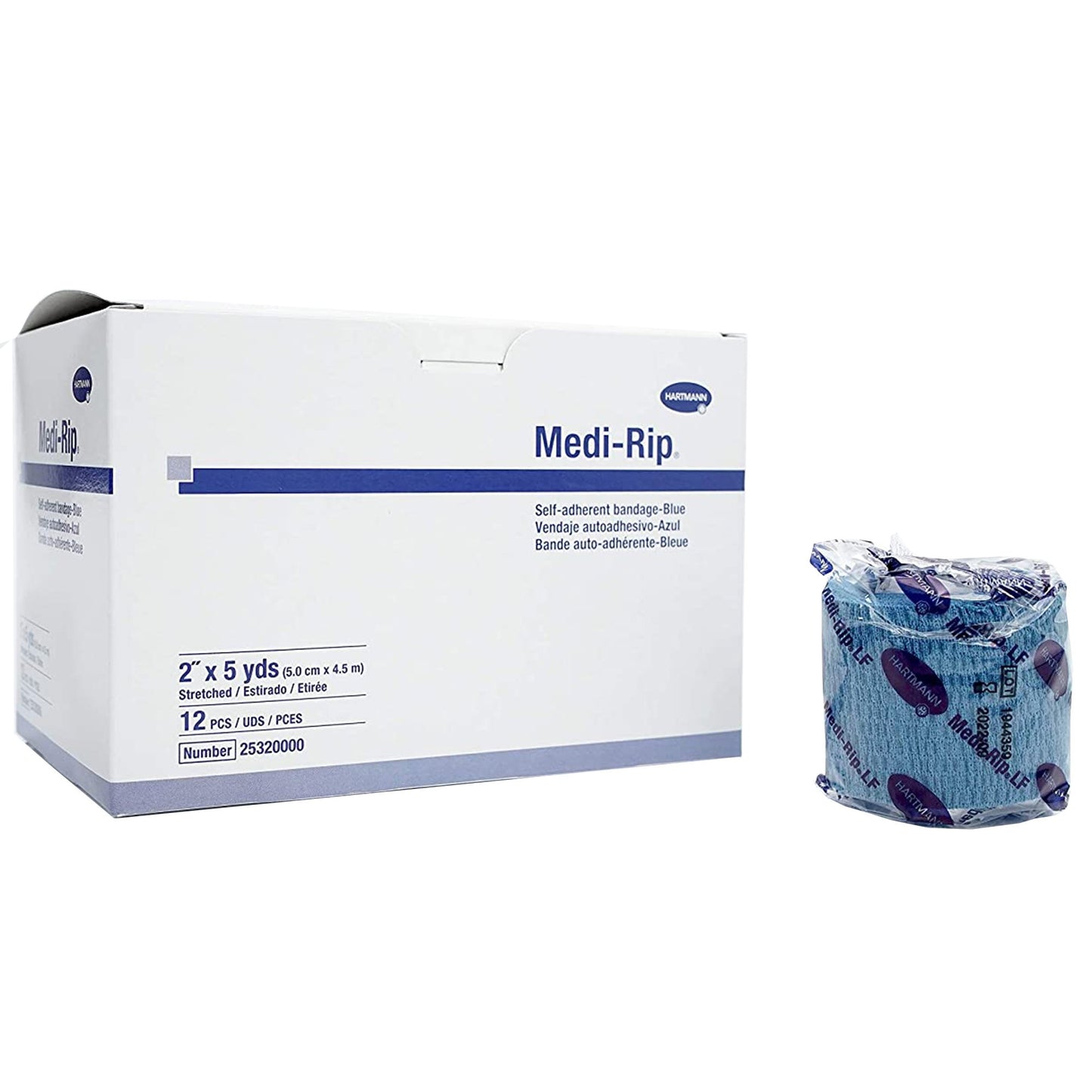 Medi-Rip® Cohesive Bandage 2 Inch X 5 Yard Self-Adherent Closure Blue NonSterile Standard Compression (443869_RL)