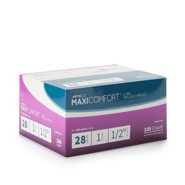AIMSCO® Standard Insulin Syringe with Needle 1 mL 1/2 Inch 28 Gauge NonSafety Ultra Thin Wall (1182679_CS)