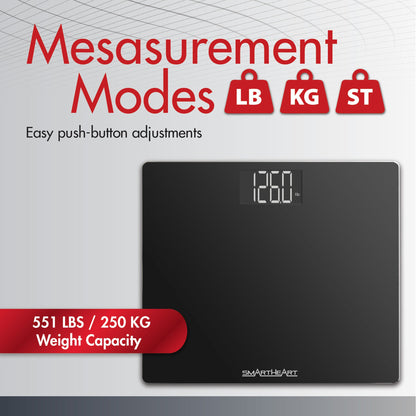 Veridian® Floor Scale Digital Display 438 lbs. / 199 kg Capacity Black Battery Operated (1246878_CS)