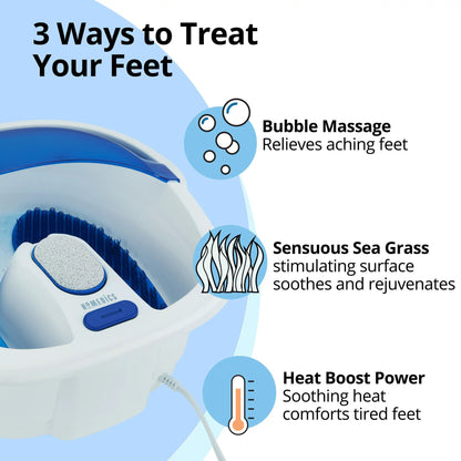 HoMedics® Bubble Bliss Elite Foot Bath with Heat Boost Blue / White Plastic (1253807_EA)