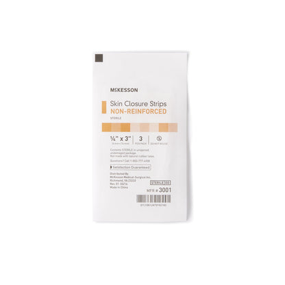 McKesson Skin Closure Strip 1/4 X 3 Inch Nonwoven Material Flexible Strip Tan (876300_PK)