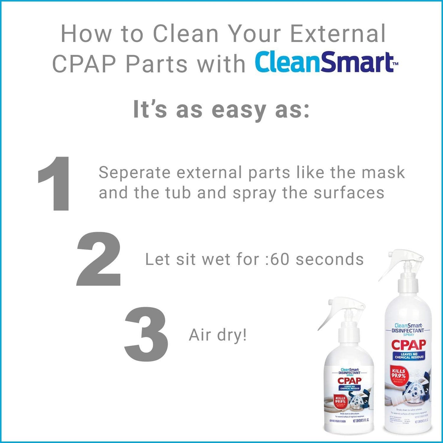 CleanSmart™ CPAP Disinfectant Spray 16 oz., Pump Bottle (1219278_CS)