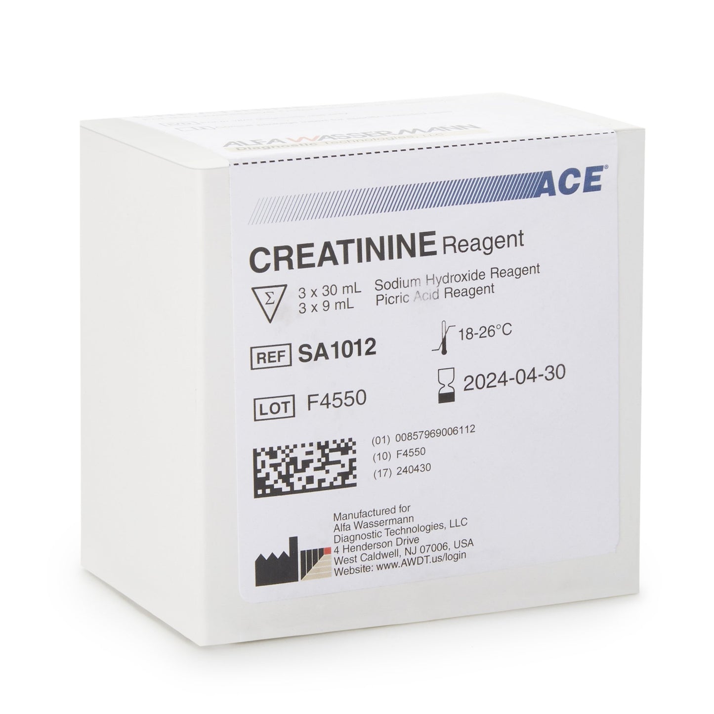 ACE® General Chemistry Reagent Creatinine For ACE and ACE Alera Analyzers 560 Tests (293597_KT)