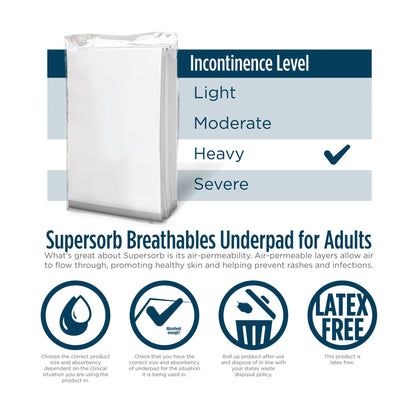 Attends® Supersorb Advanced Disposable Underpad 23 X 36 Inch Dry-Lock® Core Heavy Absorbency (711881_CS)
