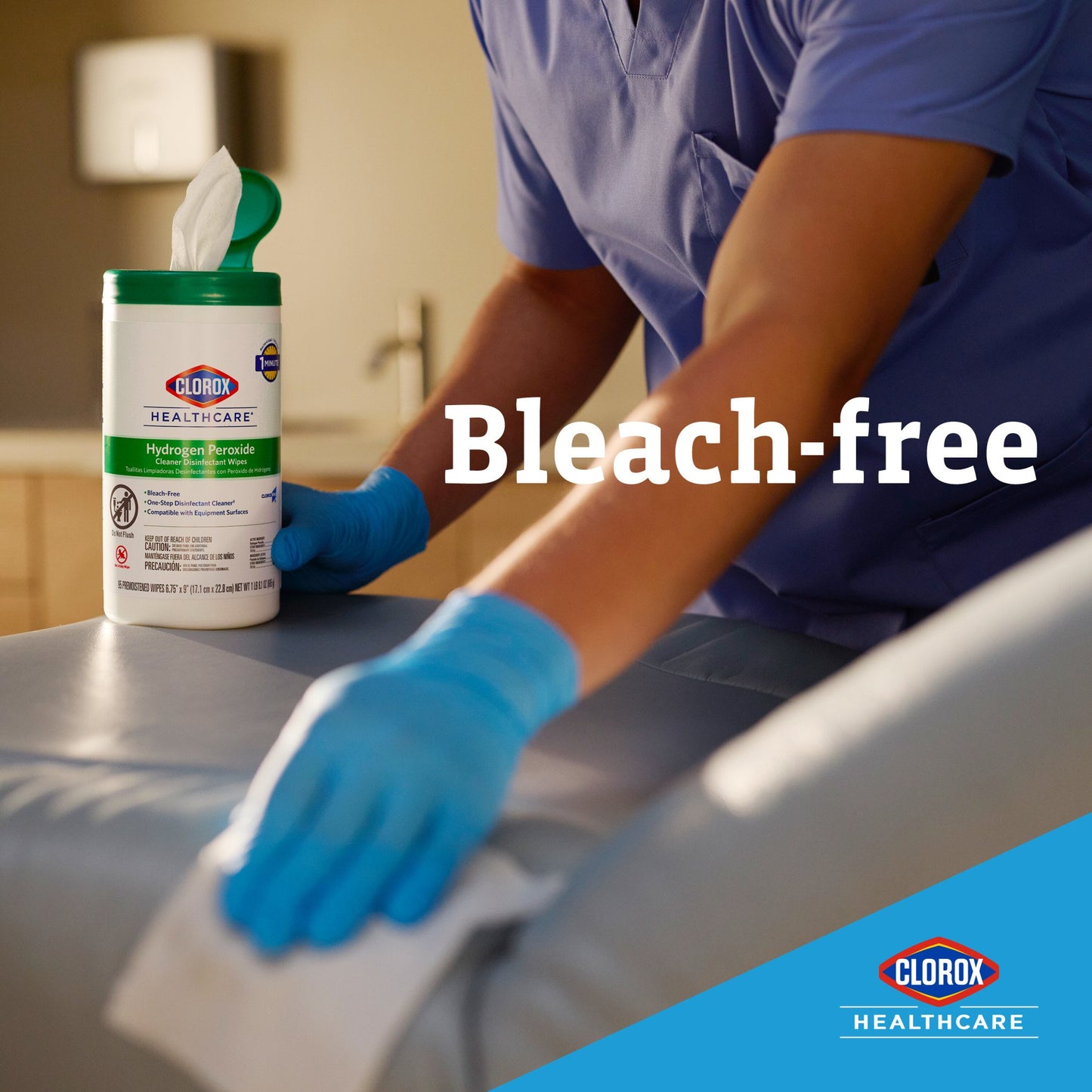 Clorox Healthcare® Surface Disinfectant Cleaner Premoistened Hydrogen Peroxide Based Manual Pull Wipe 185 Count Pail Unscented NonSterile (853531_CT)