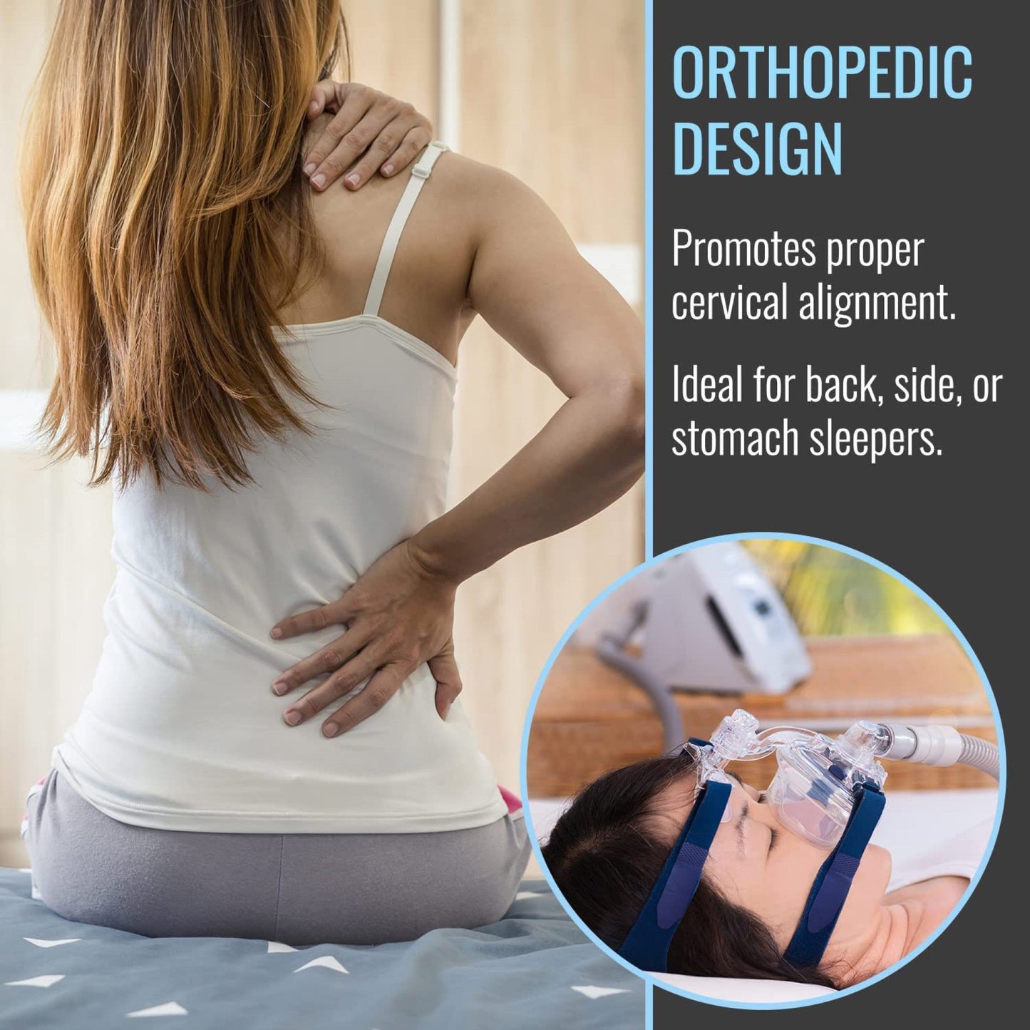 DMI® CPAP Bed Pillow 18 X 17 X 18 Inch (1229030_EA)