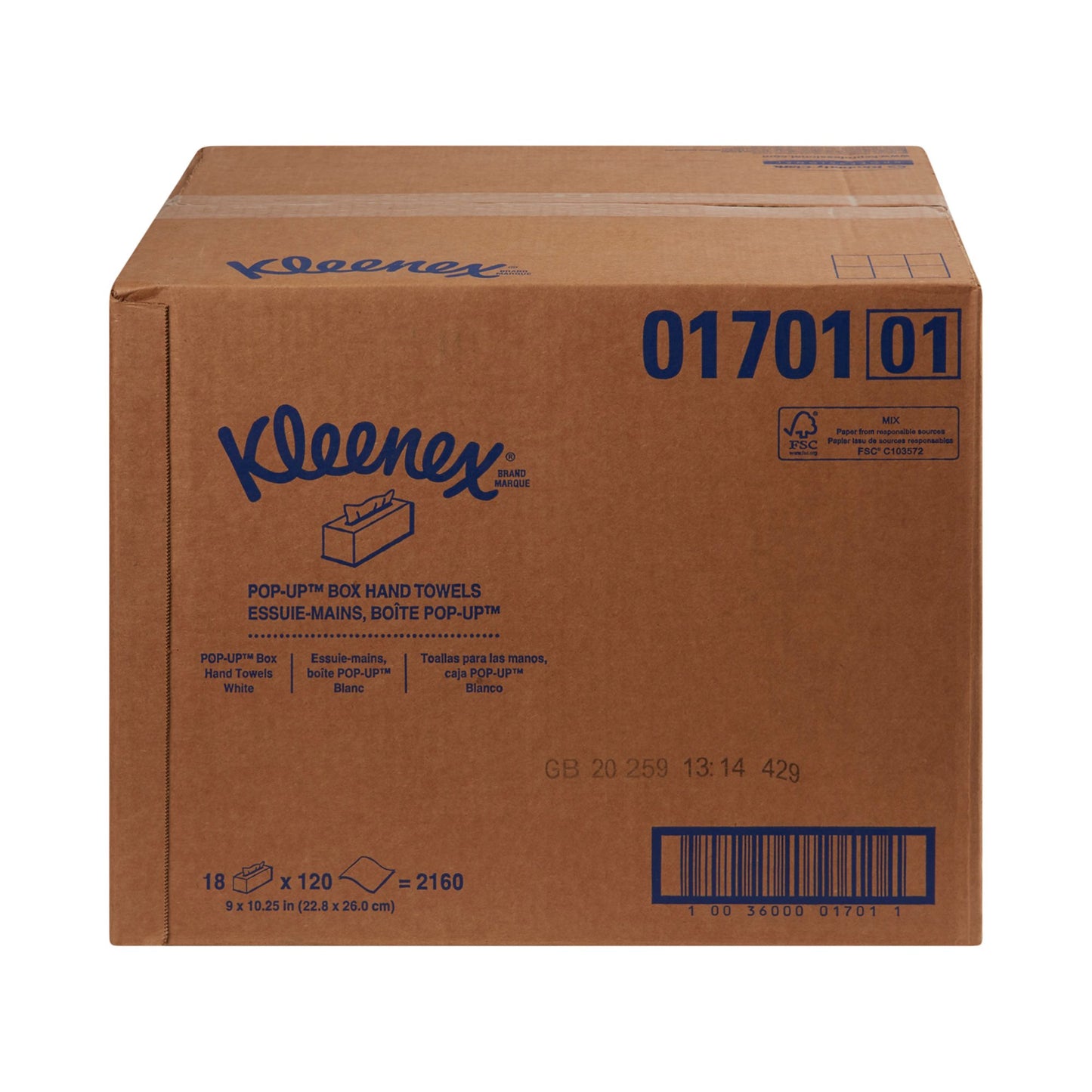 Kleenex® Guest Towel Pop Up Box Pop Up 9 X 10-1/2 Inch (579321_CS)