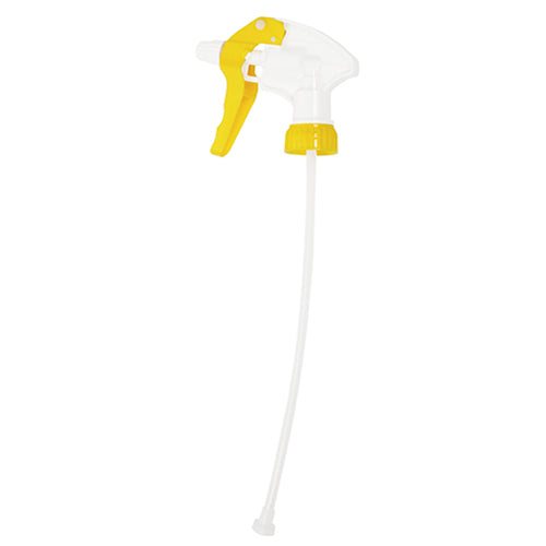 Impact® Chemical Resistant Trigger Sprayer, 1.0 ml, 10 Inch Tube, Yellow/White, 200/Case (IMP6009)