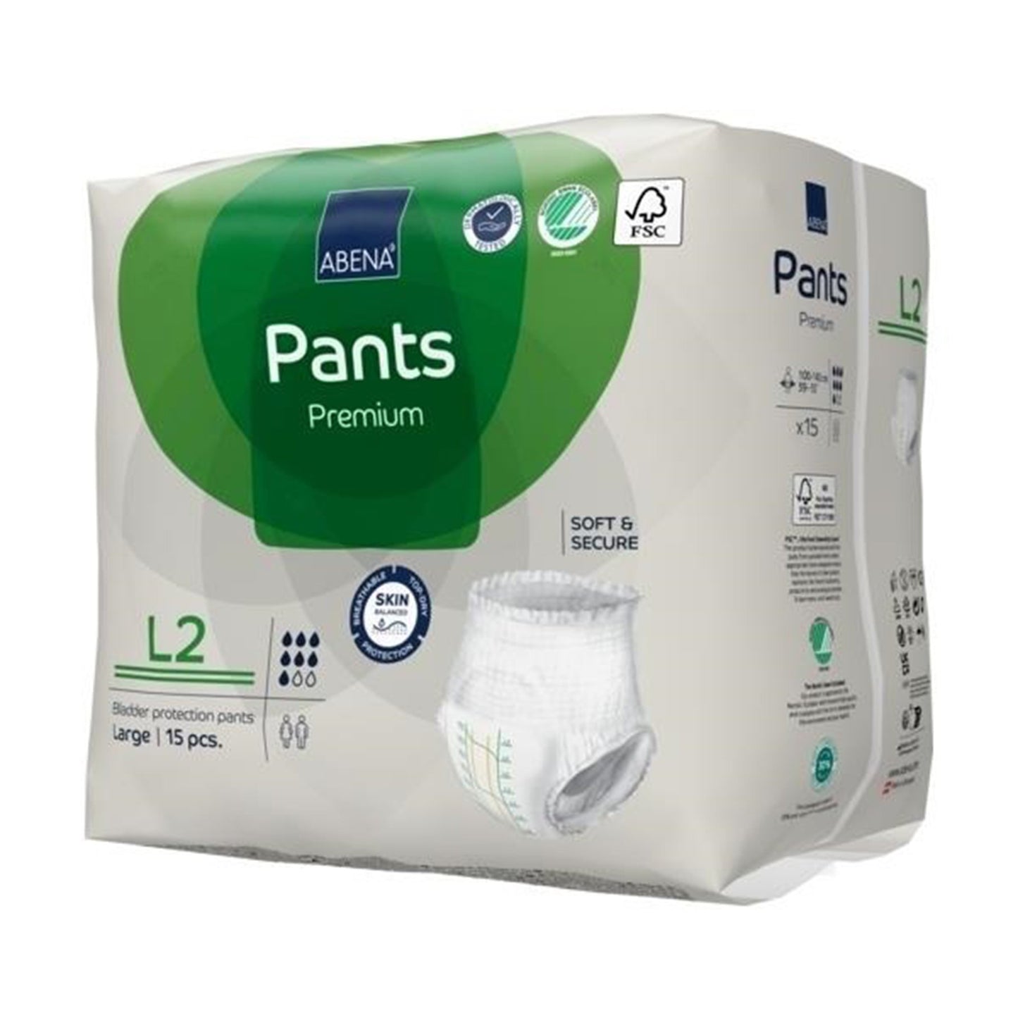Abena® Premium Pants L2 Unisex Adult Absorbent Underwear Pull On with Tear Away Seams Large Disposable Heavy Absorbency (1218234_PK)