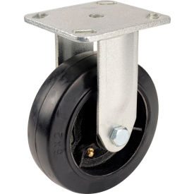 Global Industrial Heavy Duty Rigid Plate Caster 6" Mold-on Rubber Wheel 500 lb. Capacity (WB601222)