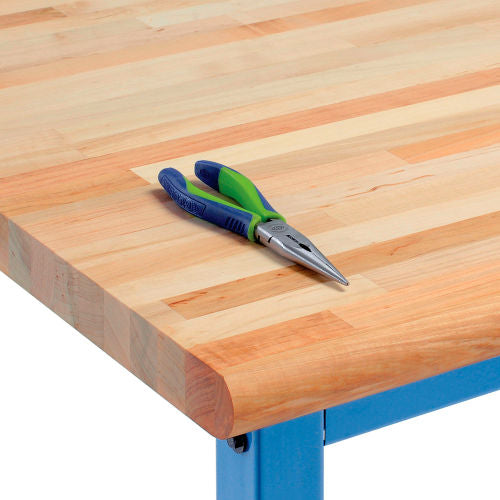 Global Industrial Workbench Top, Boos Maple Butcher Block Safety Edge, 72"Wx30"Dx1-3/4" Thick (WB601368)