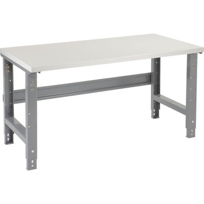 Global Industrial Adjustable Height Workbench, 72 x 30", Laminate Square Edge, Gray (WB601425)