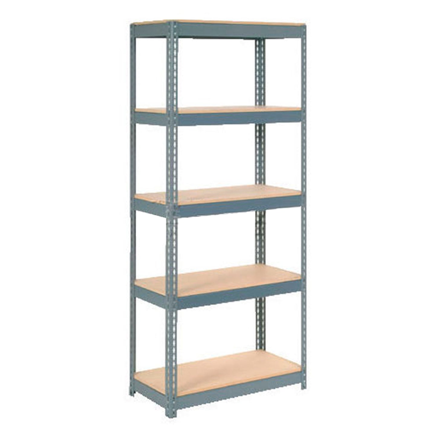 Global Industrial 5 Shelf, Extra Heavy Duty Boltless Shelving, Starter, 36"W x 18"D x 72"H,Wood Deck (WB255681)