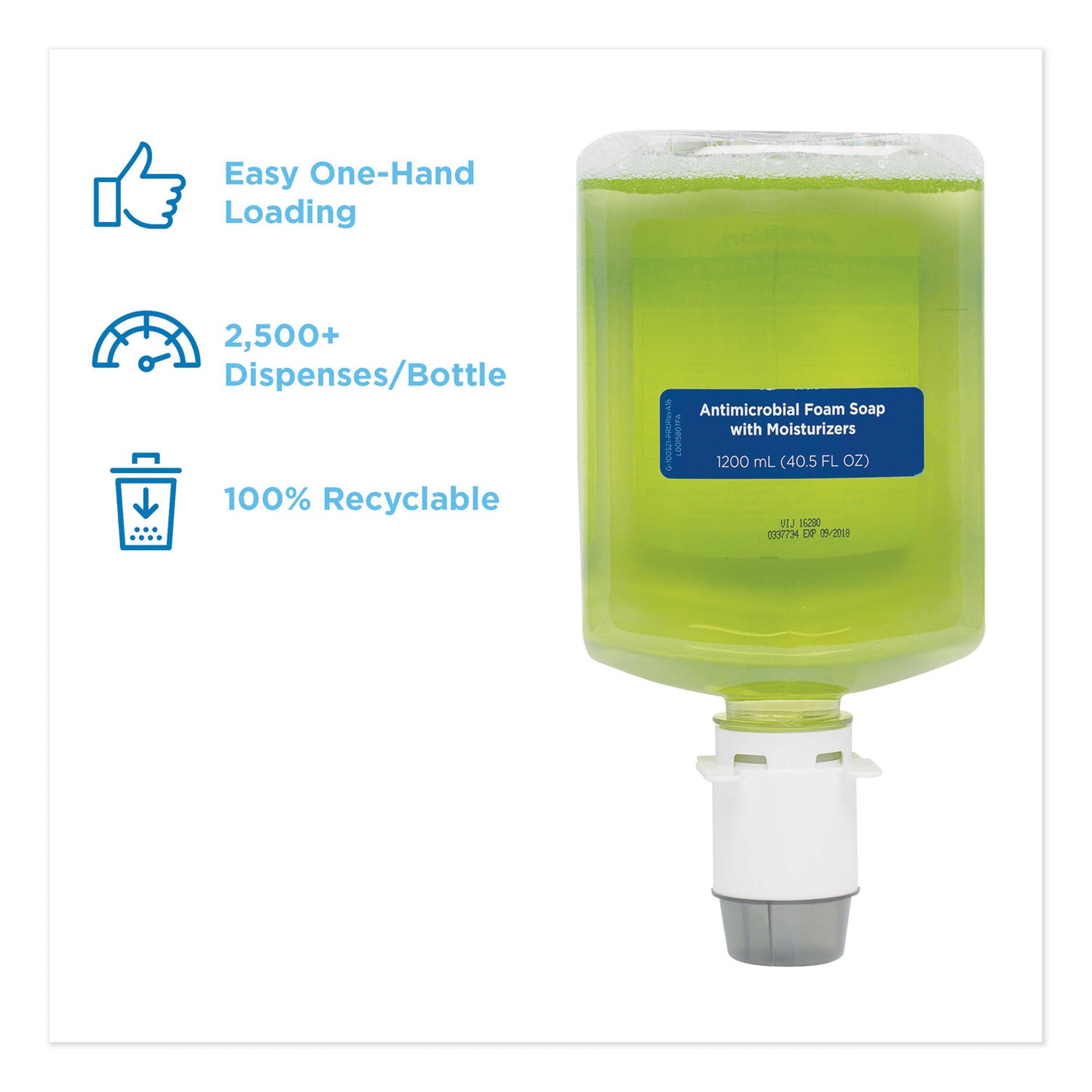 Georgia Pacific® Professional GP enMotion Automated Touchless Antimicrobial Foam Soap Refill, Tranquil Aloe Scent, 1,200 mL Bottle, 2/Carton (GPC42819)