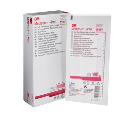 3M™ Medipore™ Composite Dressing 3-1/2 X 8 Inch Rectangle Sterile Nonwoven Backing (324095_BX)
